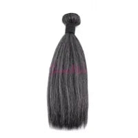 10A Natural Brazilian Hair Bundles with Closure 16-18 Inch Double Drawn Highlights 1B/Grey 100% Human Hair