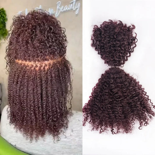 Afro Kinky Curly Bulk 100% Human Hair  Customized Color 8-28 Inch Hair Extensions Bulk Human Hair for Braiding