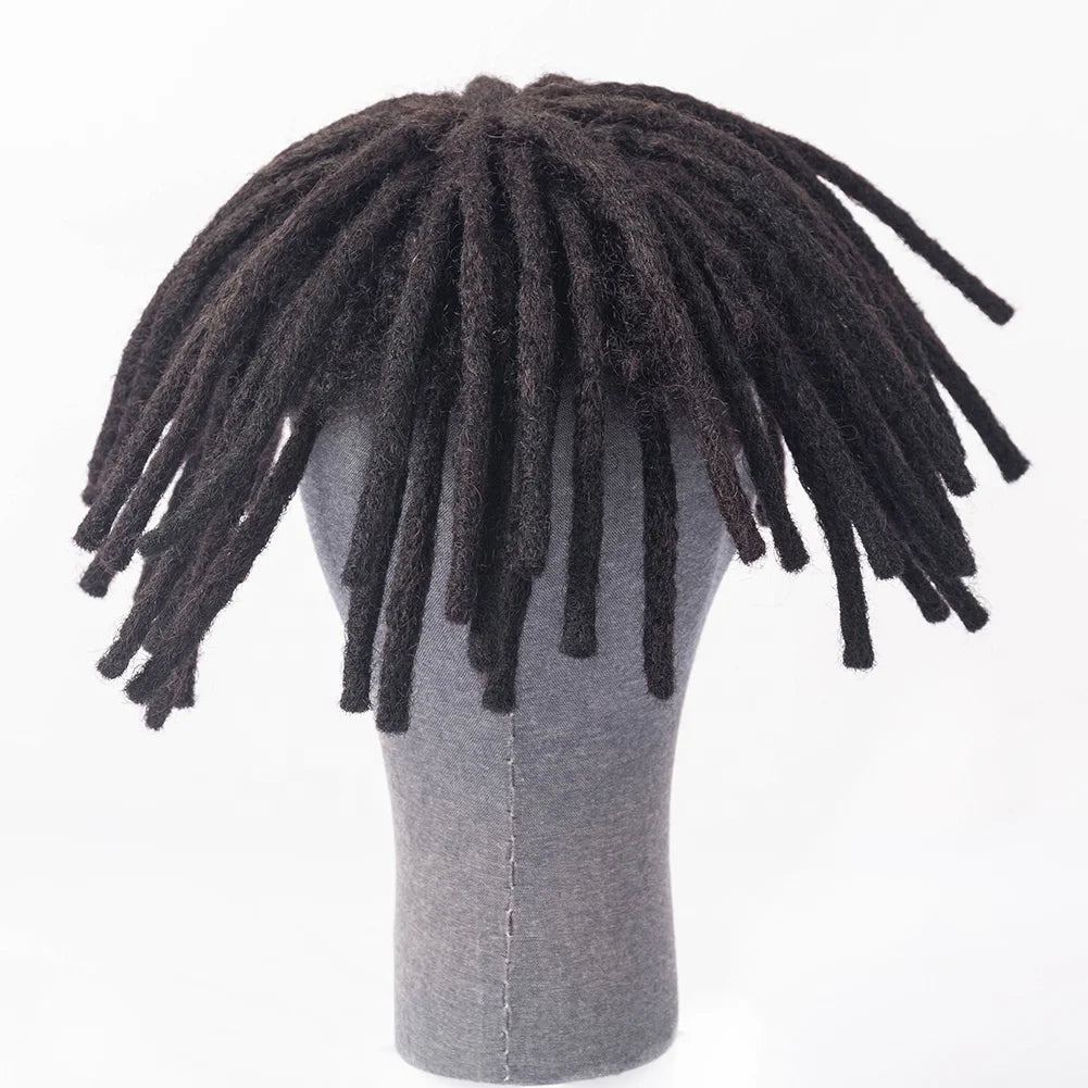 Wholesale Price Jet Black 100% Brazilian Hair Q6 Size 8X10 Toupee for Black Men Afro Twist Toupee